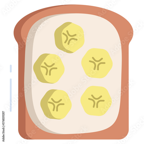 Banana peanut butter toast icon