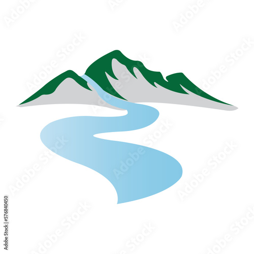 river icon logo vector design template