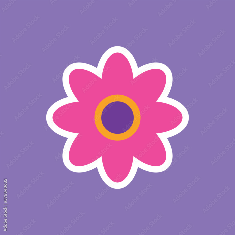 funny groovy playful flower in Y2K style. Hippie trendy flower card funny groovy playful flower in Y2K style. Hippie trendy flower card