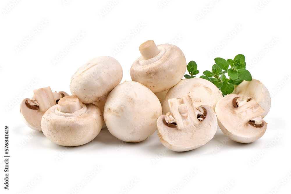 Fototapeta premium Champignons, close-up, isolated on white background.