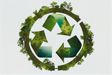 Grünes Recycling-Symbol als Symbol für Umweltbewusstsein - Generative Ai