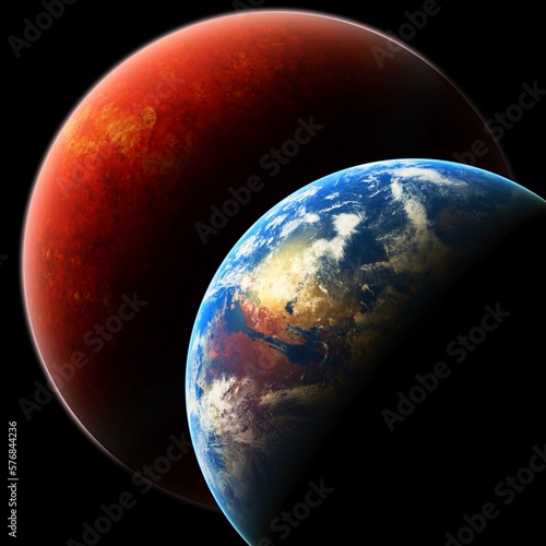 Planet Earth from space 3D illustration (Elements of this image furnished by NASA) 3d render