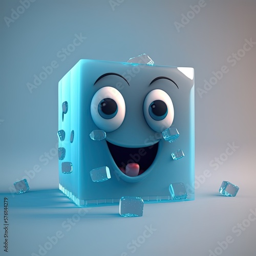Cute Cartoon Ice Cube Chara...