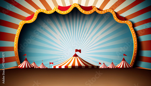 Circus frame background , circus tant background with copy space , Generative AI