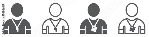 Set of trainer icons. Personal trainer or just a trainer. Vector.