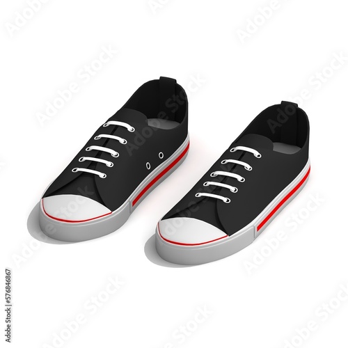 Sneaker shoe . skate shoes . Consept. 3d illustration.  Fashion sneakers. 