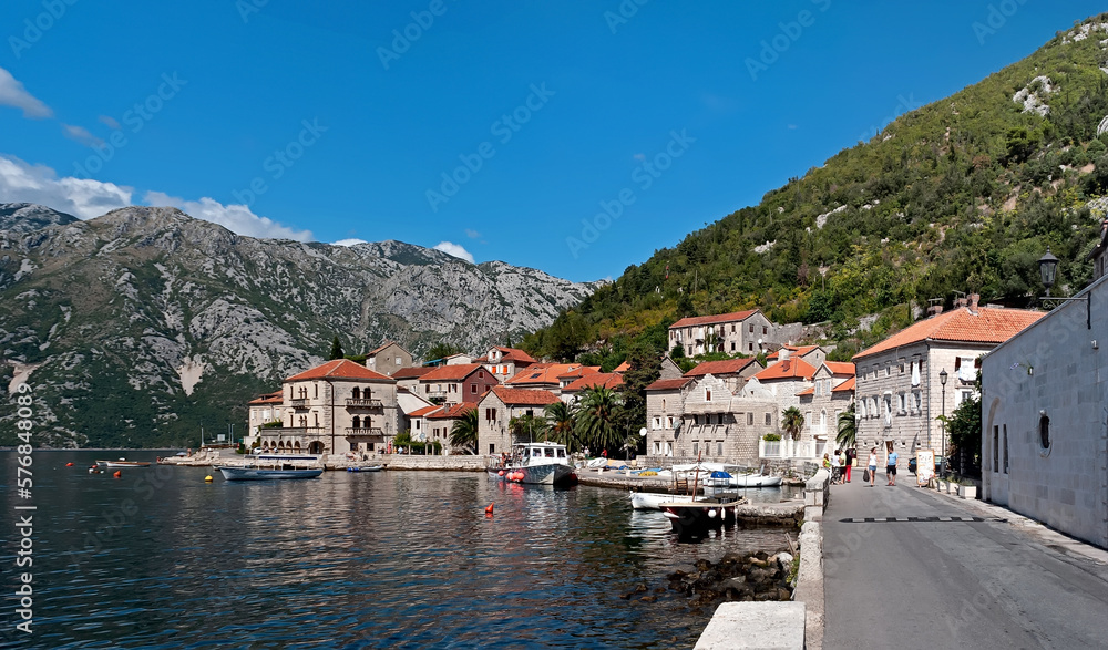 Perast city in Kotor bay, Montenegro