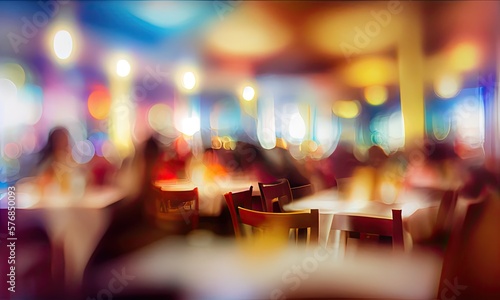 The restaurant blurred background  generative AI