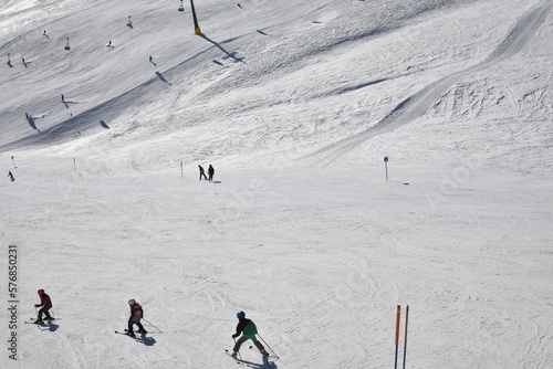 Sur les piste de ski de Saint-Moritz. Suisse
