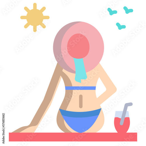 Lady sunbath  icon