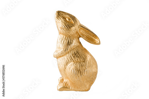 Photography Gold bunny  easter rabbit on white background