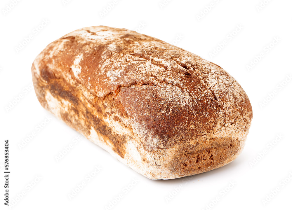 Fresh loaf of rye bread isolated on white background Fresh loaf of rye bread isolated on white background