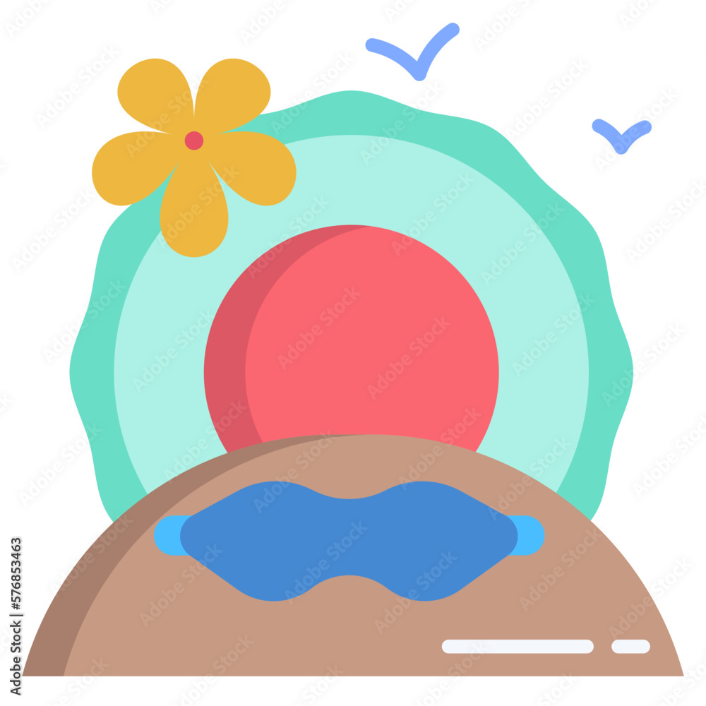 Fototapeta premium Beach time icon