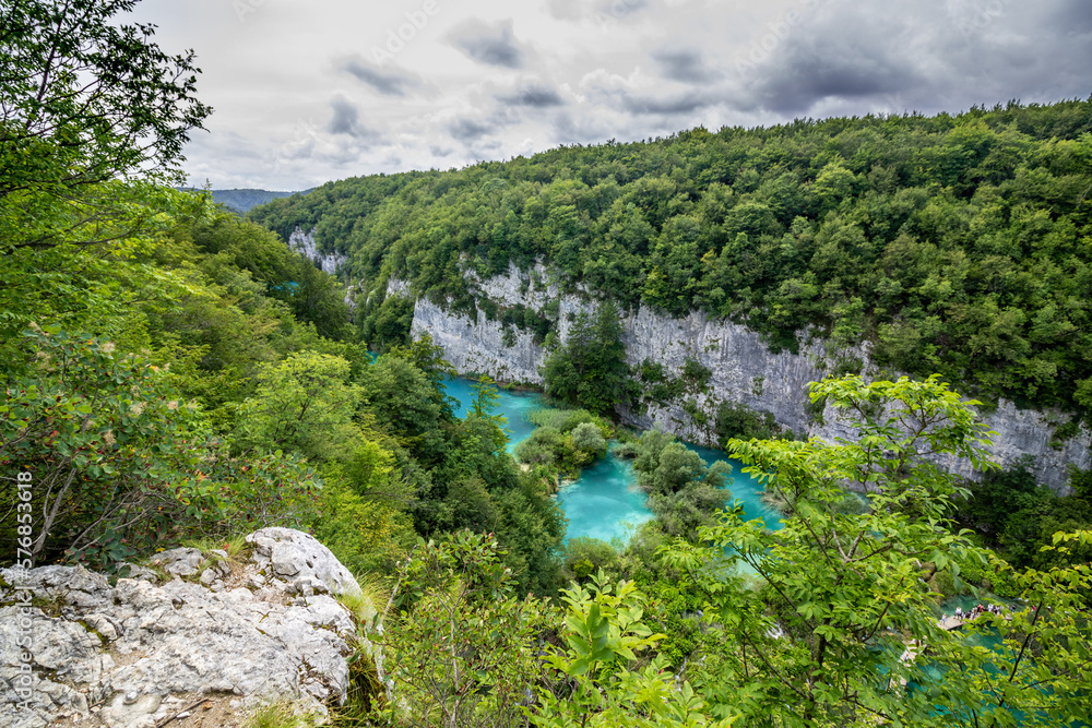 view on a lake in plitvice national park in Croatia