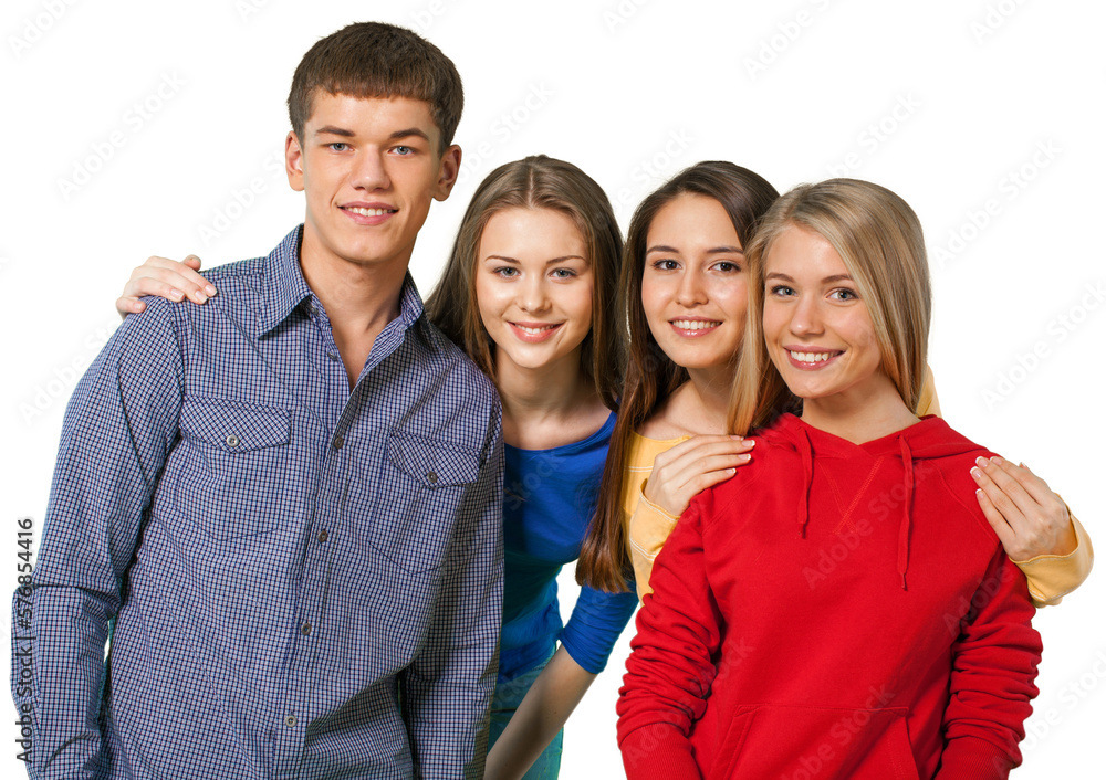Group of young students together Group of young students together