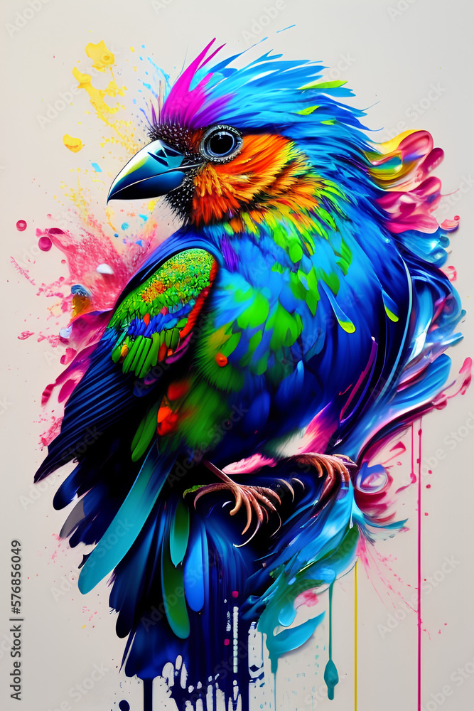 Obraz premium Parakeet Splash Paint