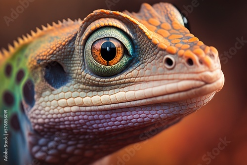 illustration deep looking lizard generative ai