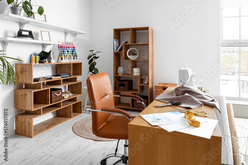 Modern home sewing studio w...