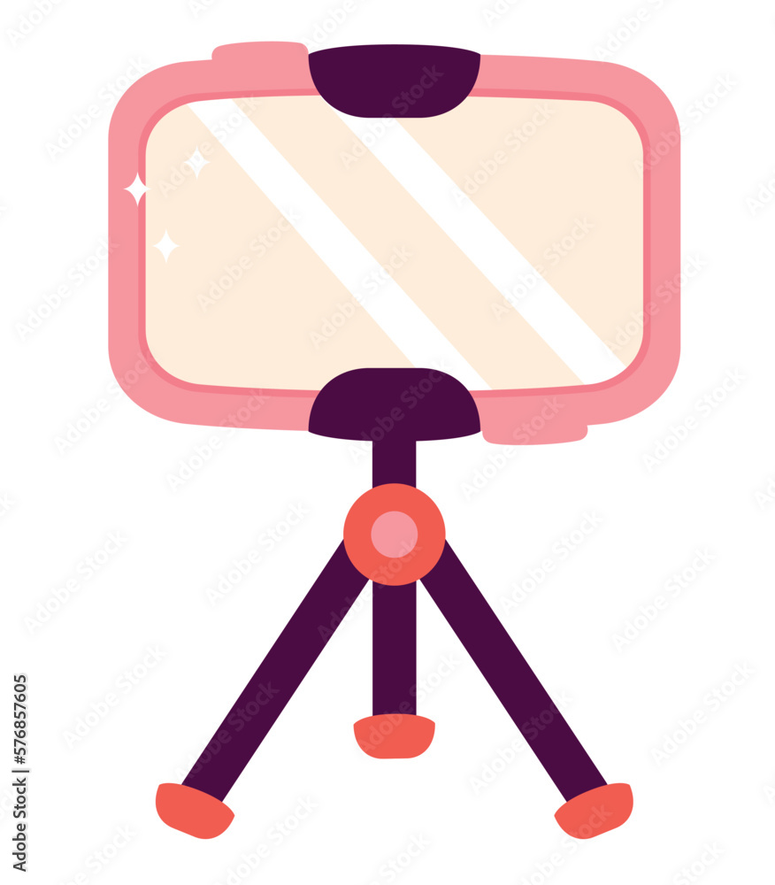 pink smartphone in tripod pink smartphone in tripod