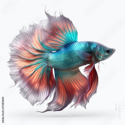 Betta Fish. Isolated on White Background.