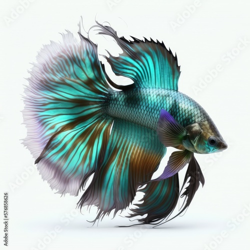 Betta Fish. Isolated on White Background.