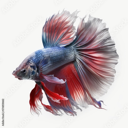 Betta Fish. Isolated on White Background.