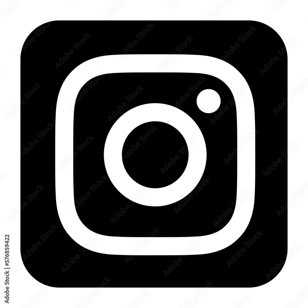 Instagram social media app icon. Square shape with rounded corners illustration. Stock Vector