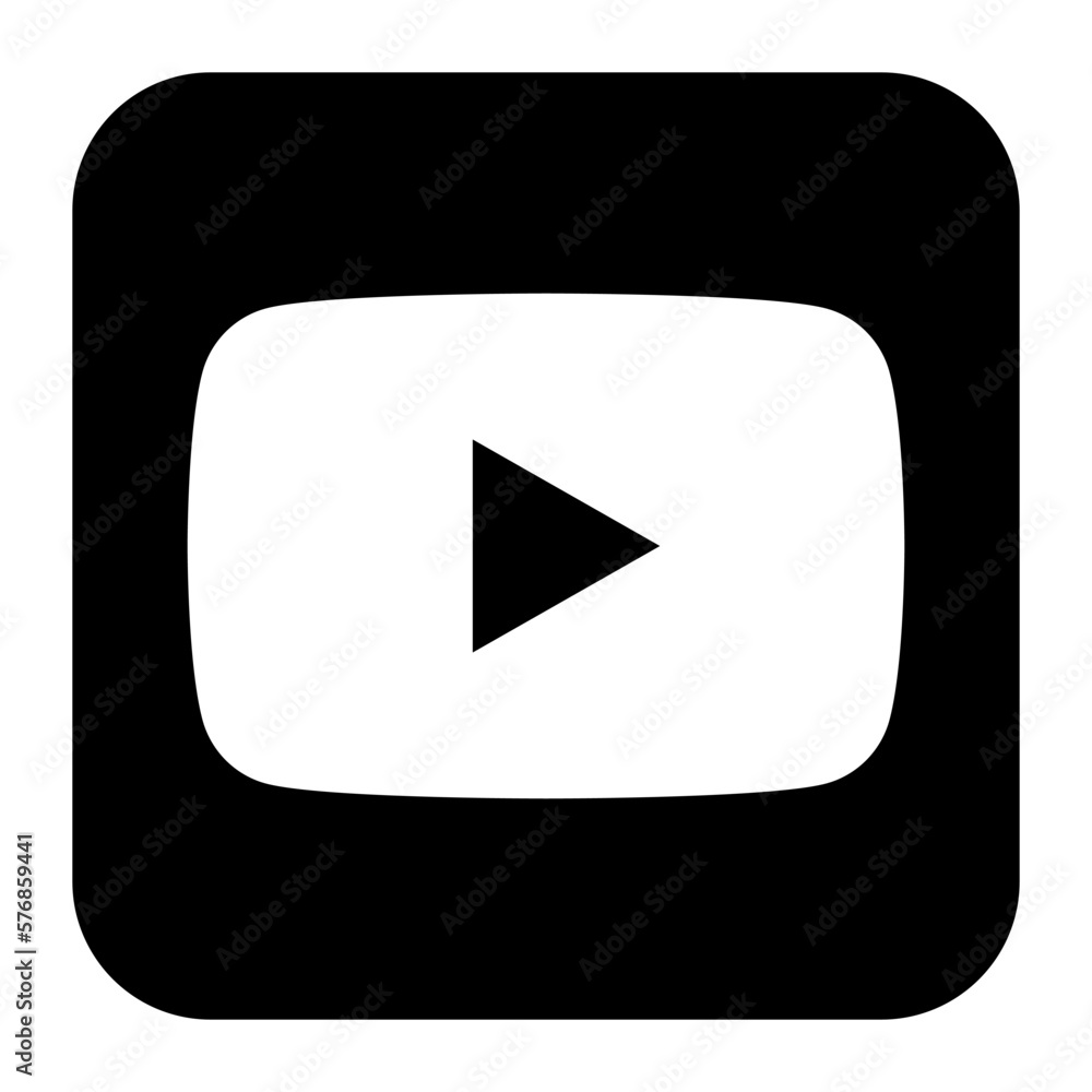 Youtube Rounded Rectangle Youtube social media app icon. Square with rounded corners vector ...