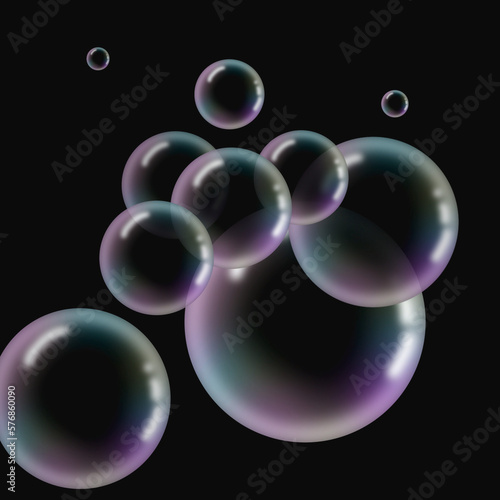 flying soap bubbles background