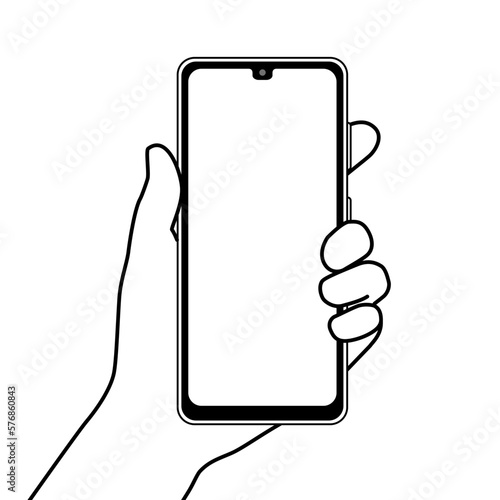 スマートフォンを持つ手