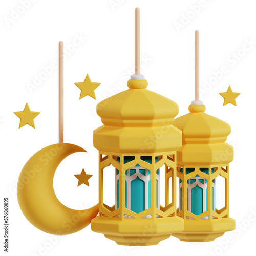 Ramadan hanging lamp 3d ramadan icon