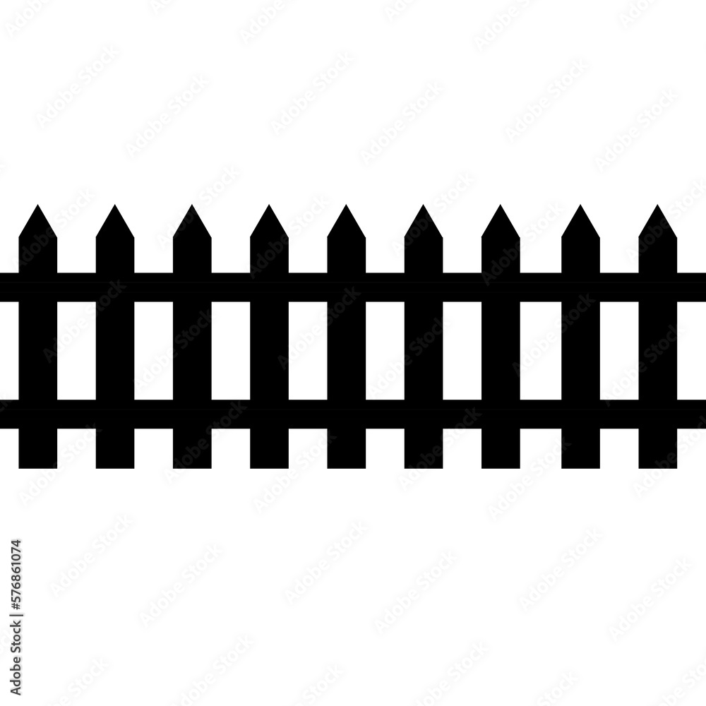 Fence icon isolated on white background. Fence illustration. Black pictogram