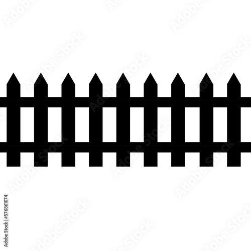 Fence icon isolated on white background. Fence illustration. Black pictogram