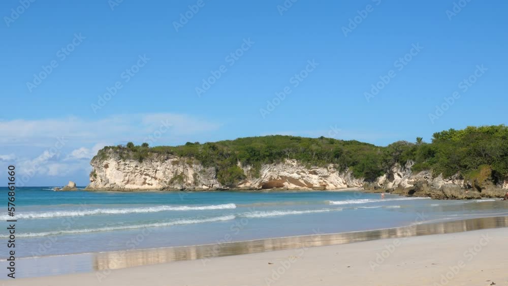 Macao coastline with turquoise water and stone cliff. Dominican Republic Macao coastline with turquoise water and stone cliff. Dominican Republic