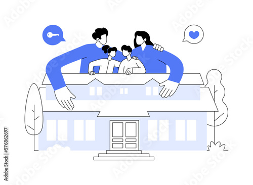 Family house abstract concept vector illustration.