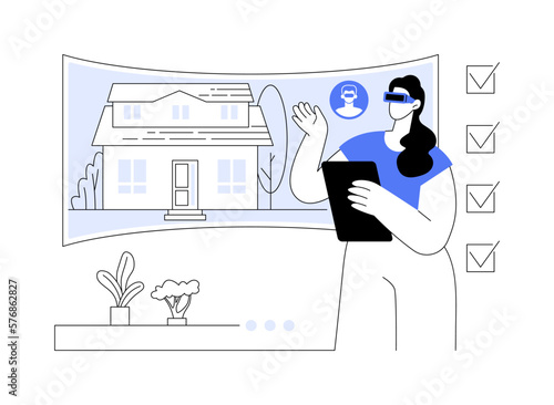 Real estate virtual tour abstract concept vector illustration.