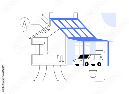 Passive house abstract concept vector illustration.