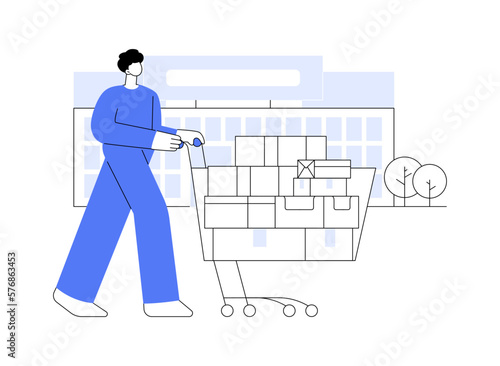 Big box store abstract concept vector illustration.