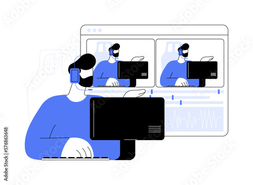 Livestream software abstract concept vector illustration.