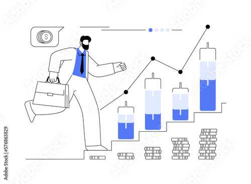 Stock market abstract concept vector illustration.