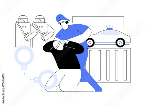 Arrest abstract concept vector illustration.