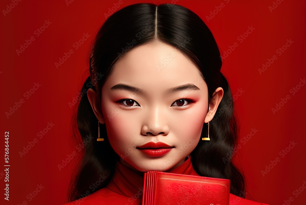 Occasion Of The New Year In Chinese Calendar Asian Girl s Headshot On occasion-of-the-new-year-in-chinese-calendar-asian-girl-s-headshot-on