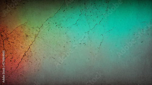 Muro de Hormigón con Superficie Rugosa en Color Turquesa y Coral, IA Generativa