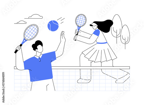 Tennis camp abstract concept vector illustration.