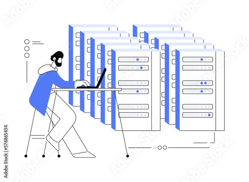 Data center abstract concept vector illustration.