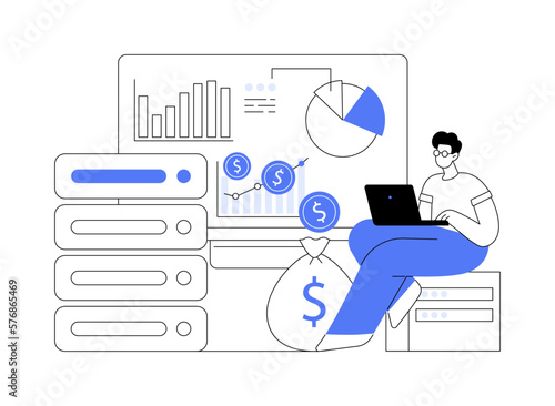 Data monetization abstract concept vector illustration.
