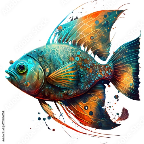 fish species, fishes, brazilian fishes, fishing, river, lake. AI images 