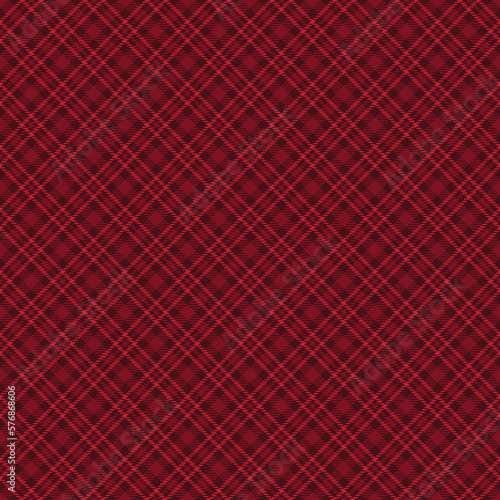 Red Plaid Seamless Pattern - Colorful and bright plaid repeating pattern design
