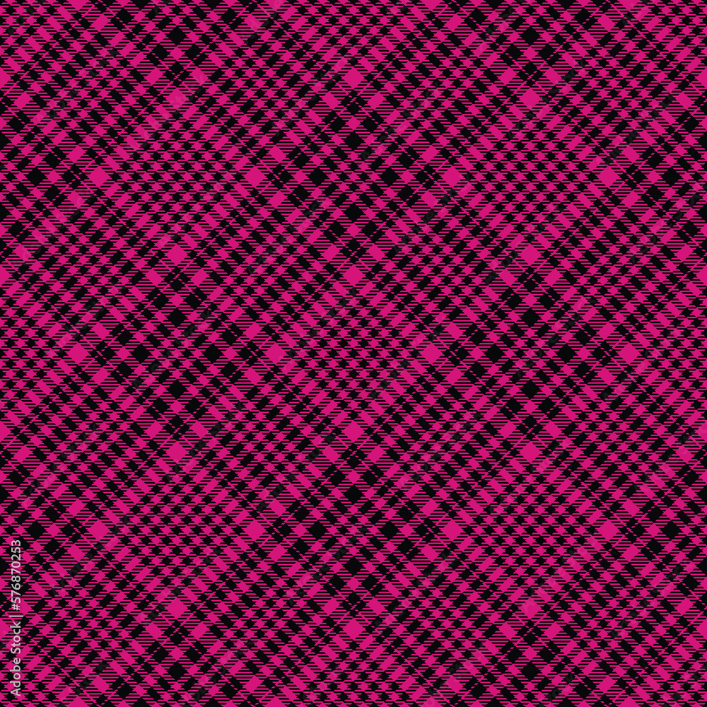 Magenta Plaid Seamless Pattern - Colorful and bright plaid repeating pattern design
