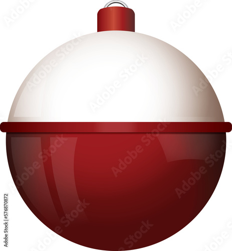 Realistic Red and White Fishing Bobber Illustration